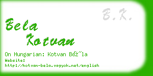 bela kotvan business card